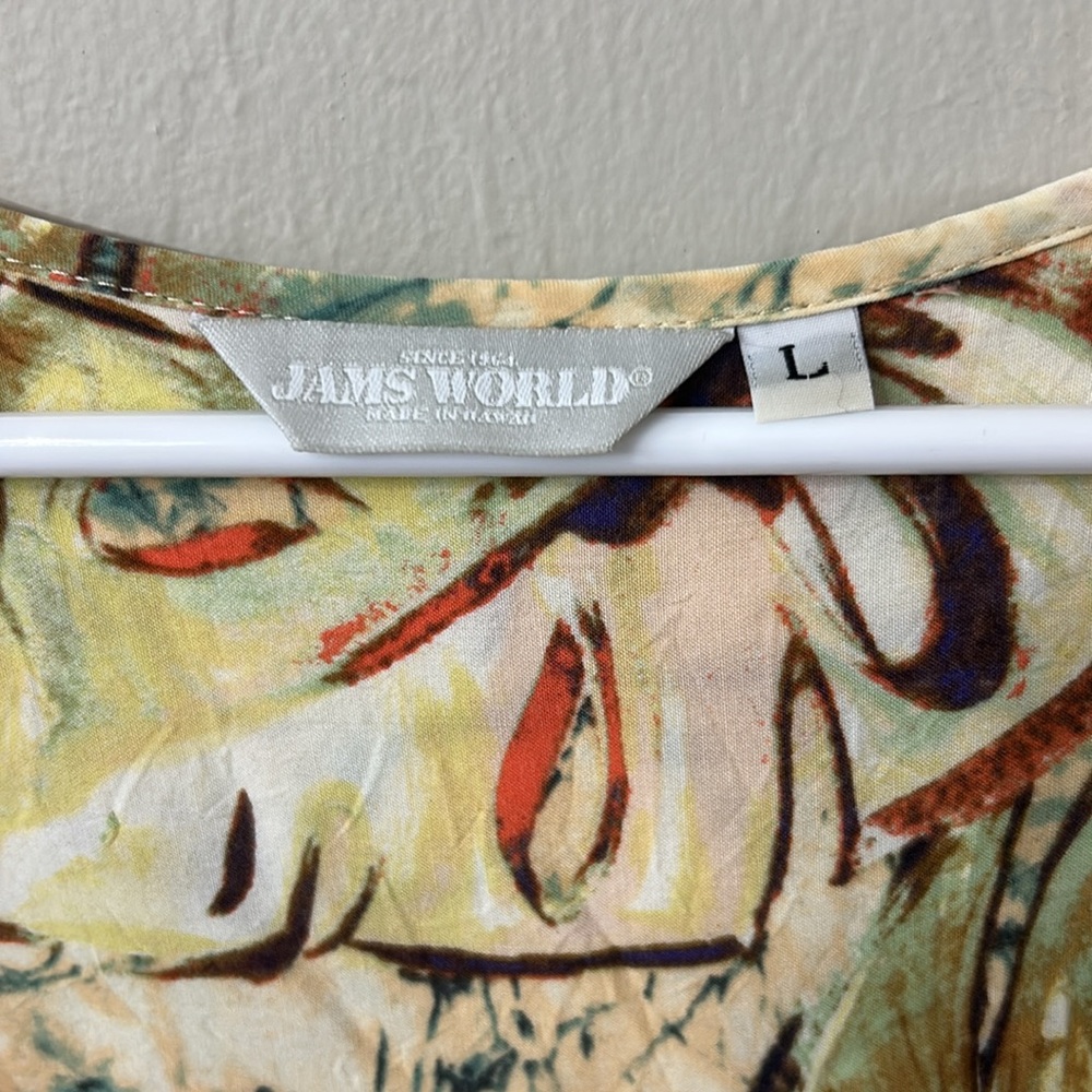 Jams World l Marble Fern Relaxed Blouse Sz L - Picture 4 of 8